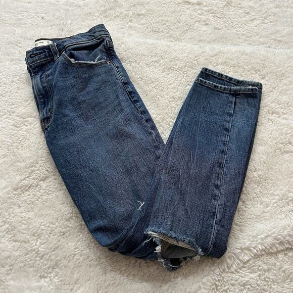 Abercrombie & Fitch Denim - Abercrombie & Fitch The Skinny High Rise‎ Women Distressed Cotton Blue Size 26